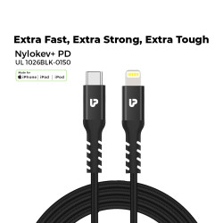UltraProlink UL1026 Nylokev+PD USB C to Lightning Cable with MFi Certified Compatible for iPhone1.5m