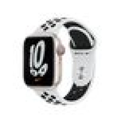 Apple Watch - 41mm Pure Platinum/Black Nike Sport Band - Regular