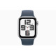 Apple Watch SE GPS 40mm Silver Aluminium Case with Storm Blue Sport Band - Medium/Large