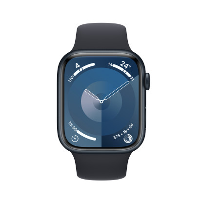 Apple Watch Series 9 GPS 45mm Midnight Aluminium Case with Midnight Sport Band - Small/Medium