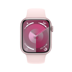 Apple Watch Series 9 GPS 45mm Pink Aluminium Case with Light Pink Sport Band - Medium/Large