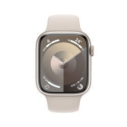 Apple Watch Series 9 GPS + Cellular 45mm Starlight Aluminium Case with Starlight Sport Band - Medium/Large