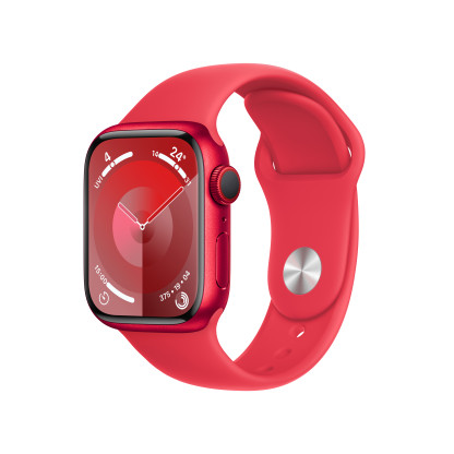 Apple Watch Series 9 GPS 41mm (PRODUCT)RED Aluminium Case with (PRODUCT)RED Sport Band - Small/Medium