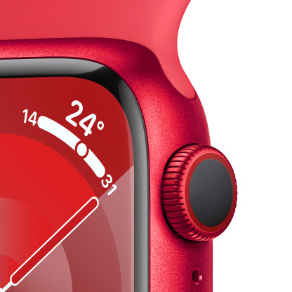 Apple Watch Series 9 GPS 45mm (PRODUCT)RED Aluminium Case with (PRODUCT)RED Sport Band - Small/Medium