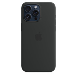 Apple - iPhone 15 Pro Max Silicone Case with Magsafe-Black