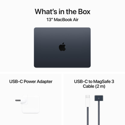 13-inch MacBook Air: Apple M3 chip with 8-core CPU and 8-core GPU, 8GB, 256GB SSD - Midnight