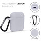 GRIPP Silicone Air-Pods Carrying Case Cover with Anti-Lost Earphone Strap & Keychain Hook (Grey)