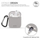 GRIPP Silicone Air-Pods Case Combo with Anti-Lost Earphone Strap & Aluminum Keychain Hook(Beige)