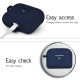 GRIPP Silicone Air-Pods Pro Carrying Case Cover with Anti-Lost Earphone Strap & Keychain Hook Case (Indigo)