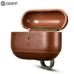 GRIPP® LEPRO AirPods Pro 2020 Genuine Leather Snap Case -Brown