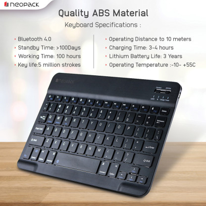 Neopack Keyboard Folio for iPad 10.2 inch 7th & 8th Gen (Version 2) - Black