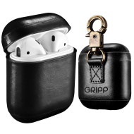 AirPods Genuine Leather Snap Case (Black)
