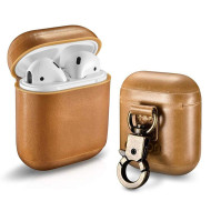 AirPods Genuine Leather Snap Case (Camel)