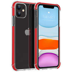 Monde iPhone 11  Bumper Back Cover Case (Red/Transparent)