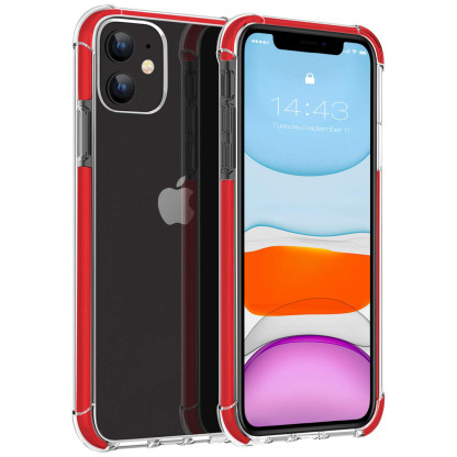 Monde iPhone 11  Bumper Back Cover Case (Red/Transparent)