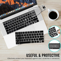 Keyboard Cover Silicone Skin with Ultra-Thin and Soft Thinnest! Only 0.08mm For MacBook Pro 13" 15" 17" (with or w/out Retina Display) iMac and MacBook Air 13" - Black