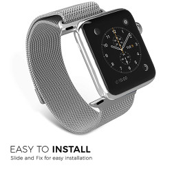 Stainless Steel Band for Apple Watch 42mm/ 44mm, iWatch Bands Milanese Mesh Loop with Magnetic Clasp for Series 3/2/ 1 (Silver)