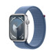 Apple Watch Series 9 GPS + Cellular 41mm Silver Aluminium Case with Winter Blue Sport Loop