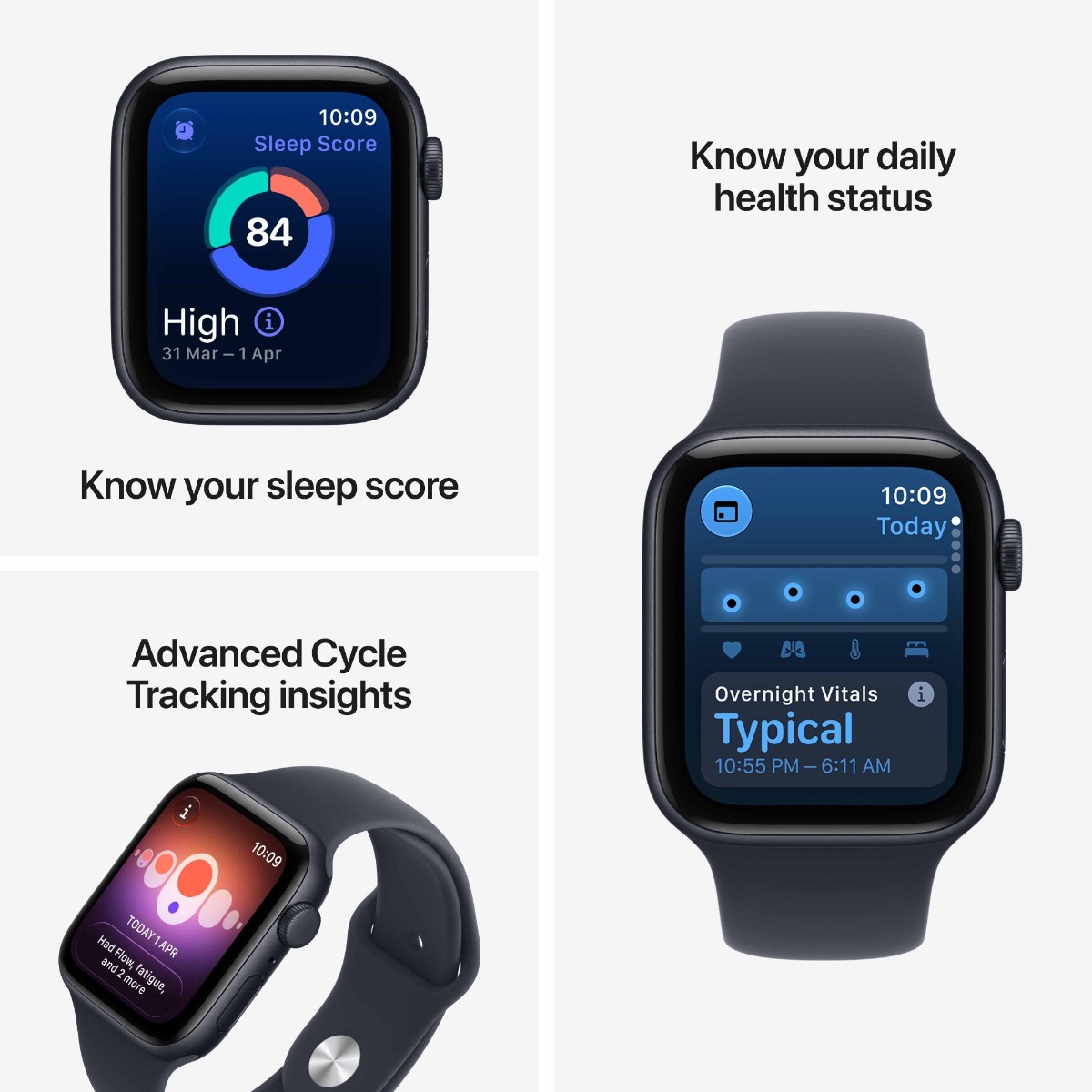 Apple Watch SE 3 GPS + Cellular 44mm Midnight Aluminium Case with Navy Blue Sport Band Product Image 5