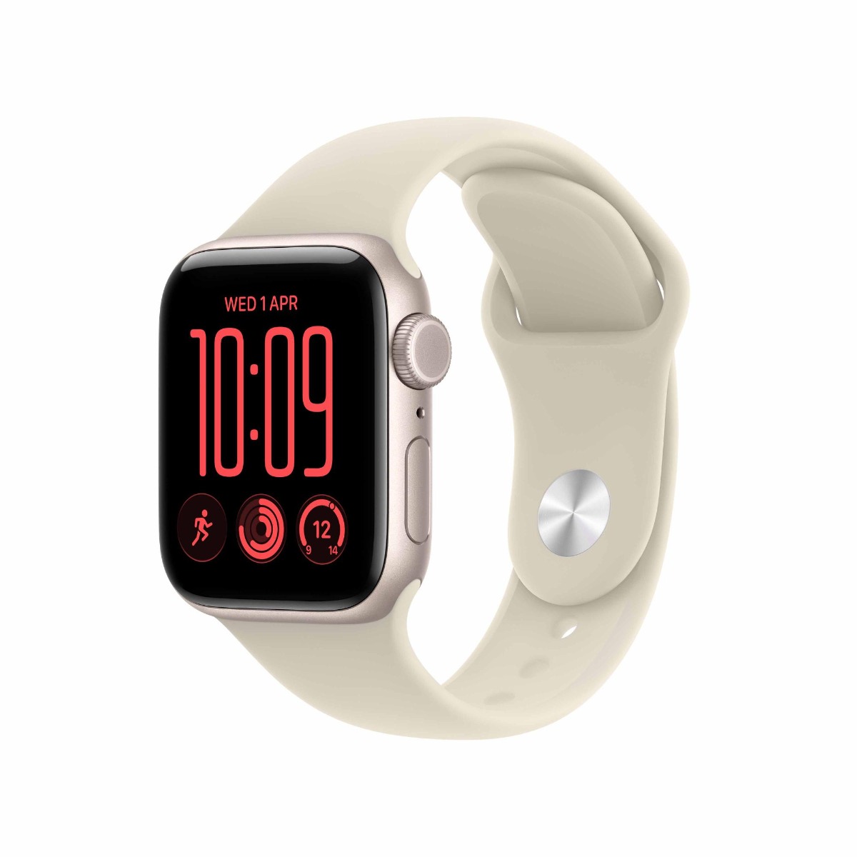 Apple Watch SE 3 GPS + Cellular 44mm Starlight Aluminium Case with Sand Sport Band Product Image 1
