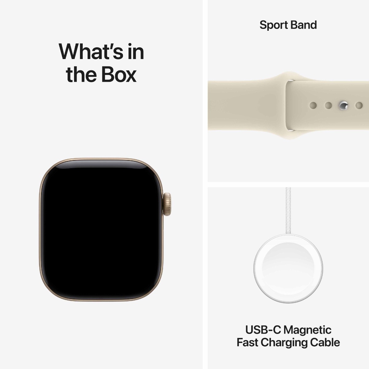 Apple Watch Series 12 GPS + Cellular 46mm Light Gold Aluminium Case with Sand Sport Band Product Image 7