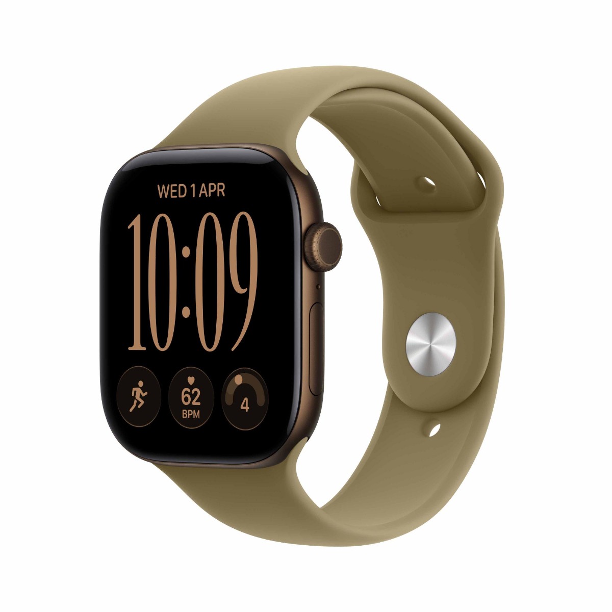 Apple Watch Series 12 GPS 46mm Dark Bronze Aluminium Case with Olive Sport Band Product Image 2