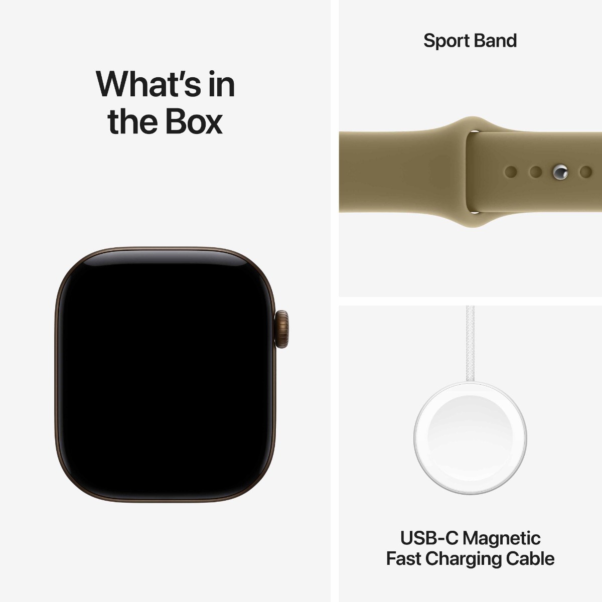 Apple Watch Series 12 GPS 46mm Dark Bronze Aluminium Case with Olive Sport Band Product Image 7