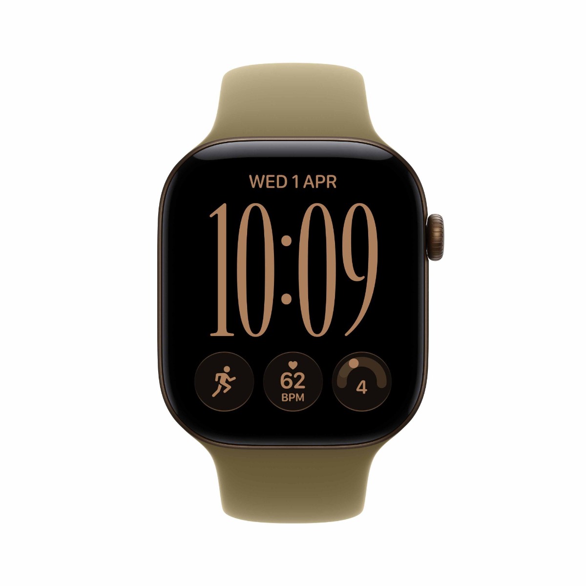 Apple Watch Series 12 GPS + Cellular 46mm Dark Bronze Aluminium Case with Olive Sport Band Product Image 3