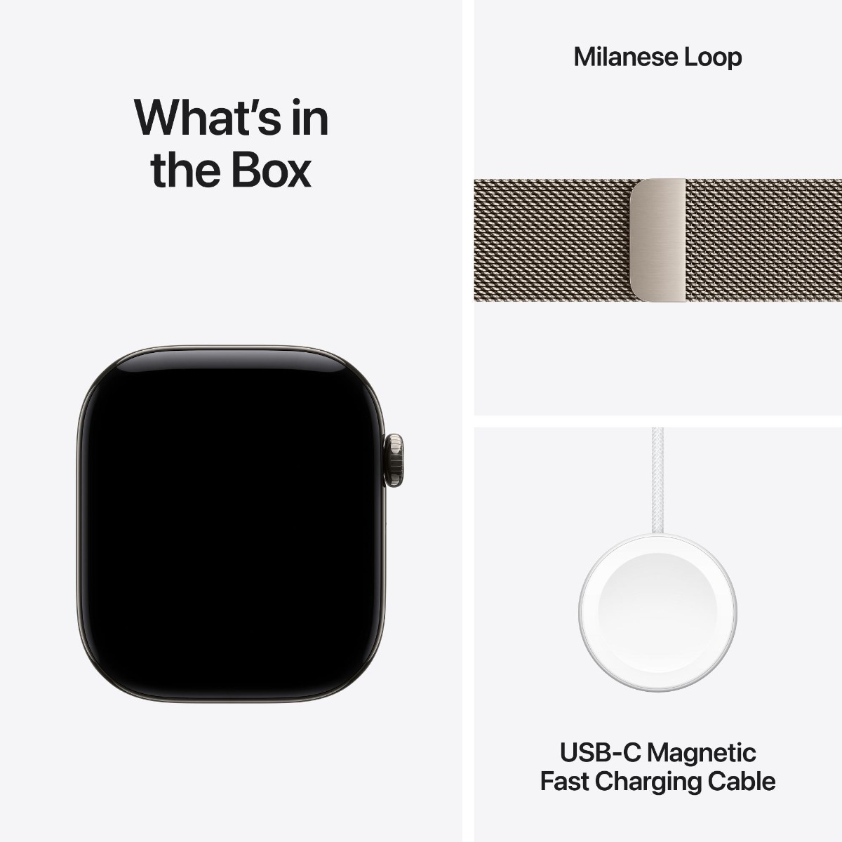 Apple Watch Series 12 GPS + Cellular 42mm Natural Titanium Case with Natural Milanese Loop Product Image 10