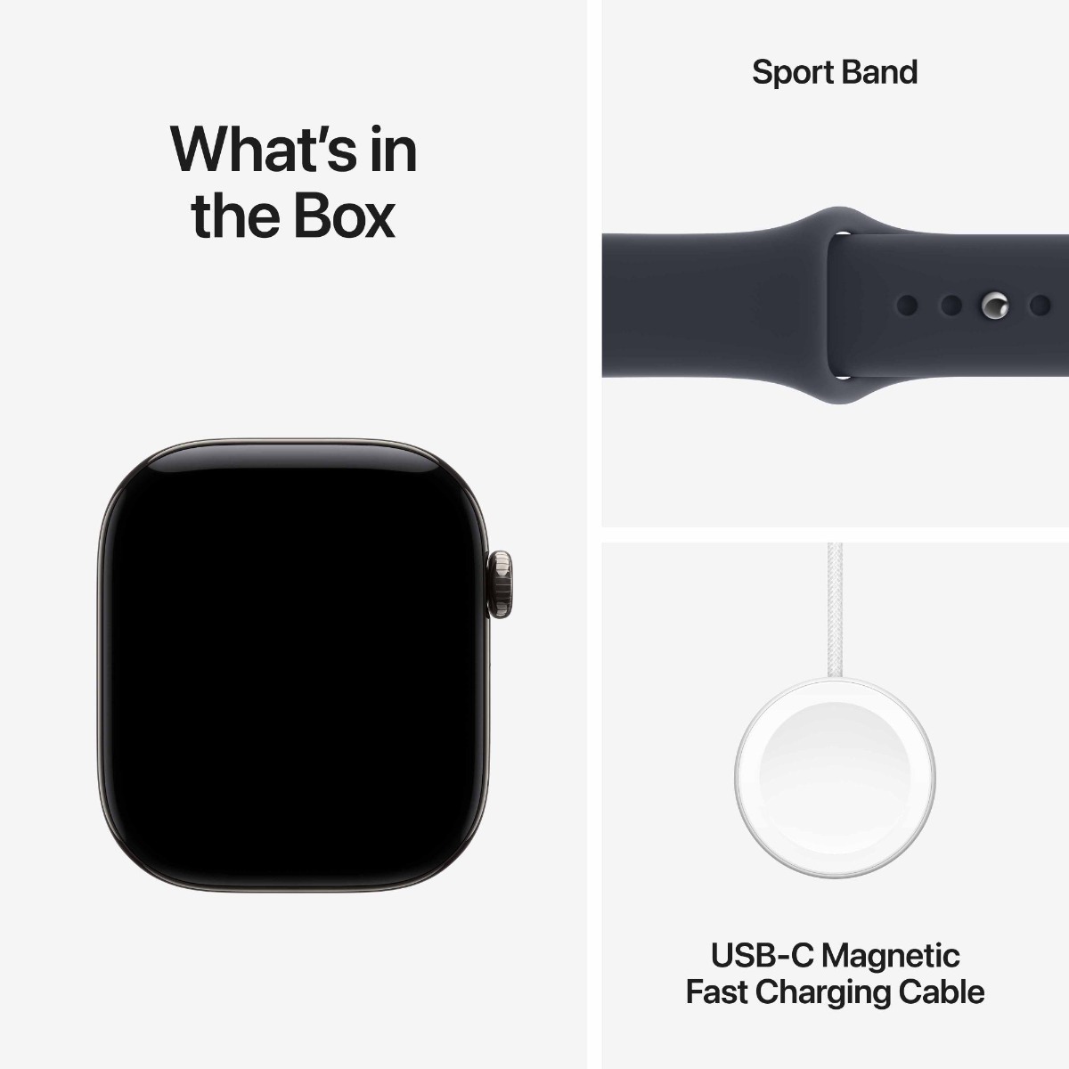 Apple Watch Series 12 GPS + Cellular 42mm Natural Titanium Case with Navy Blue Sport Band Product Image 8