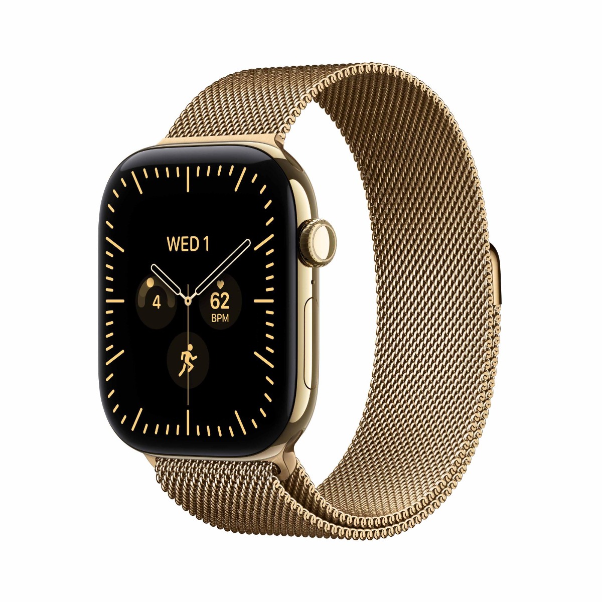 Apple Watch Series 12 GPS + Cellular 42mm Radiant Gold Titanium Case with Radiant Gold Milanese Loop Product Image 5