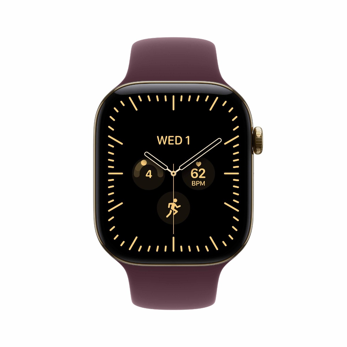 Apple Watch Series 12 GPS + Cellular 42mm Radiant Gold Titanium Case with Burgundy Sport Band Product Image 1