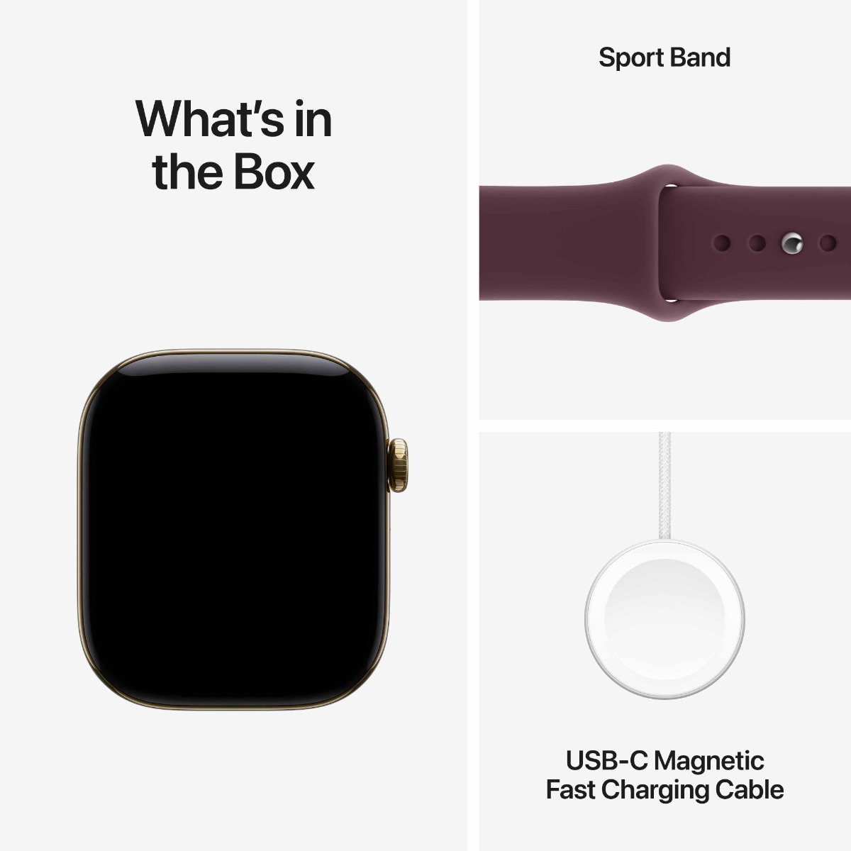 Apple Watch Series 12 GPS + Cellular 42mm Radiant Gold Titanium Case with Burgundy Sport Band Product Image 9