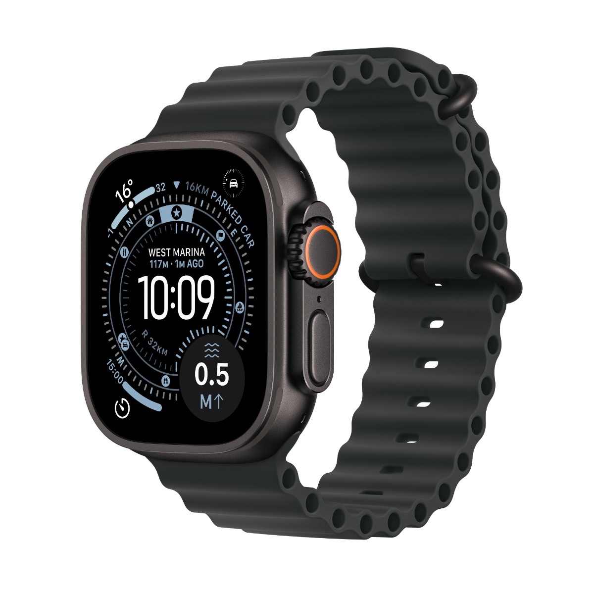 Apple Watch Ultra 3 GPS + Cellular 49mm Black Titanium Case with Black Ocean Band Product Image 1