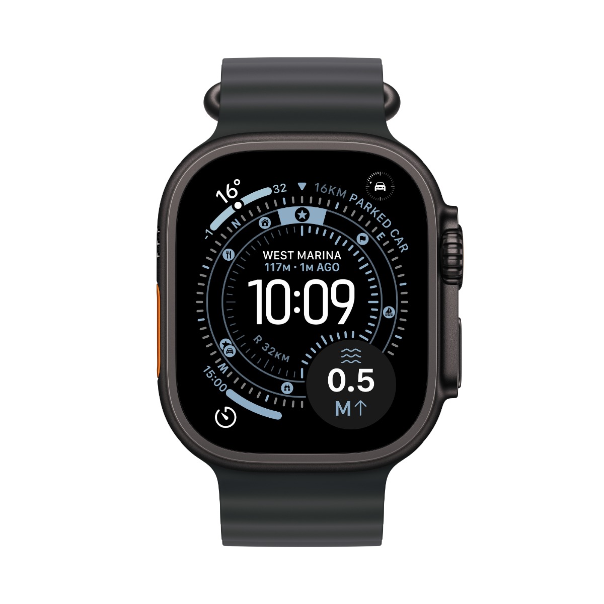 Apple Watch Ultra 3 GPS + Cellular 49mm Black Titanium Case with Black Ocean Band Product Image 2