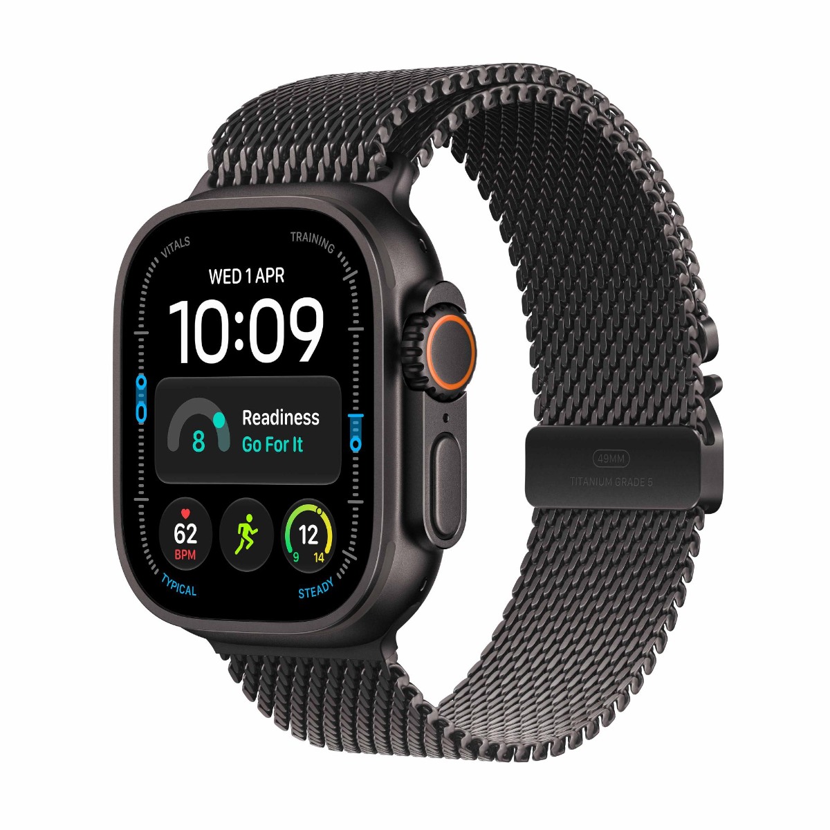 Apple Watch Ultra 4 GPS + Cellular 49mm Black Titanium Case with Black Titanium Milanese Loop Product Image 5