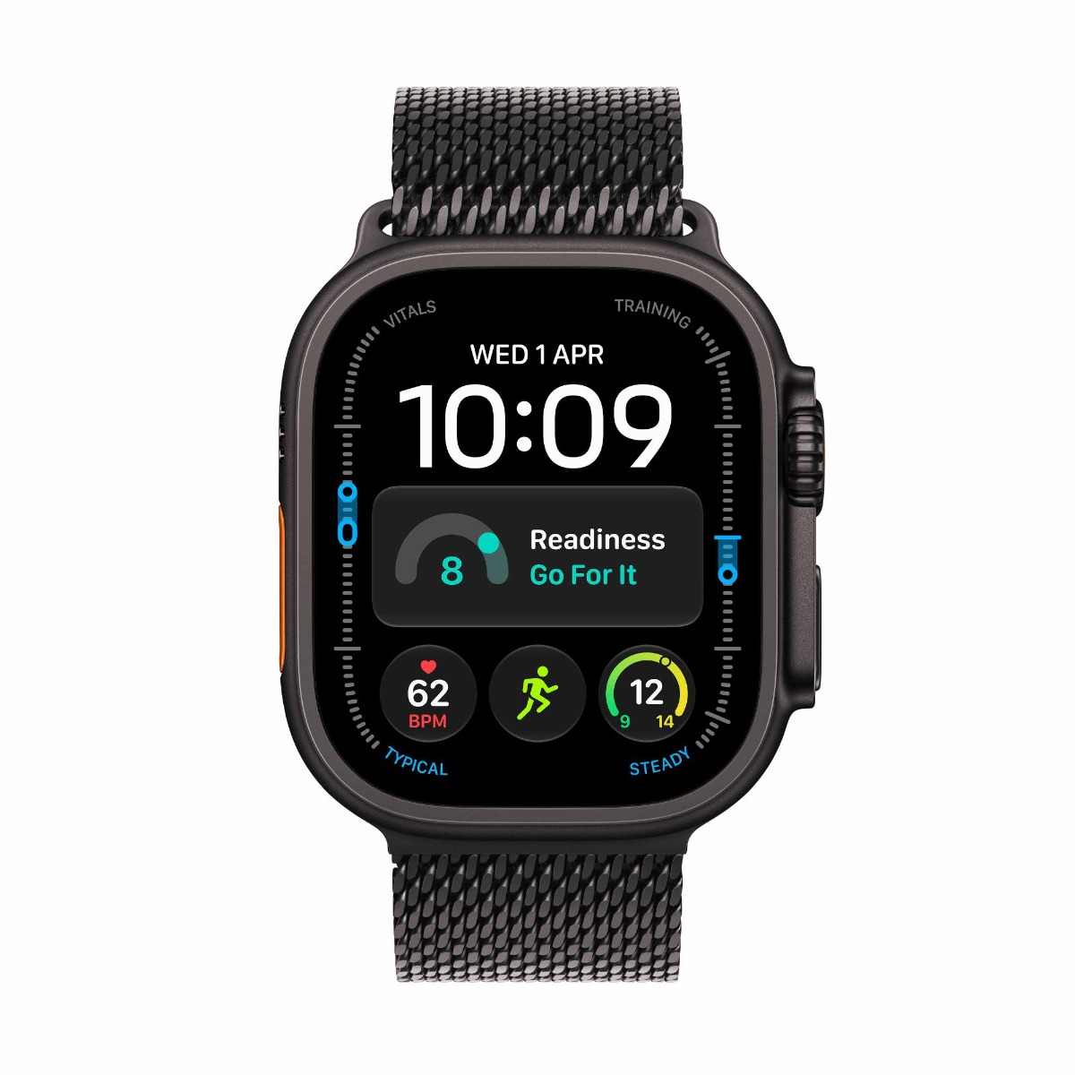 Apple Watch Ultra 4 GPS + Cellular 49mm Black Titanium Case with Black Titanium Milanese Loop Product Image 2