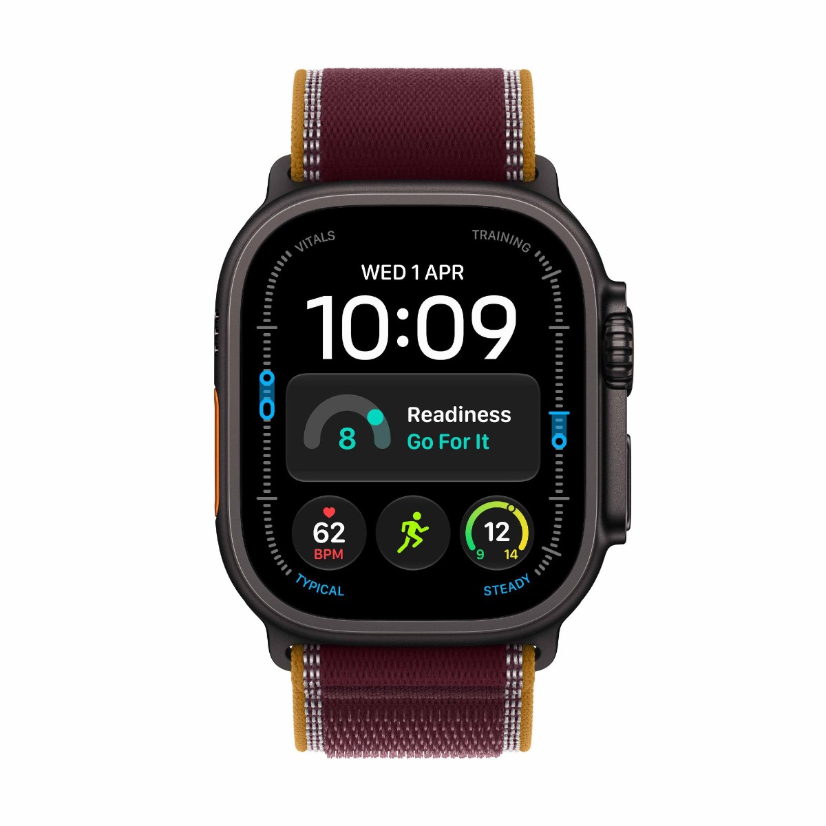 Apple Watch Ultra 4 GPS + Cellular 49mm Black Titanium Case with Burgundy Trail Loop Product Image 5