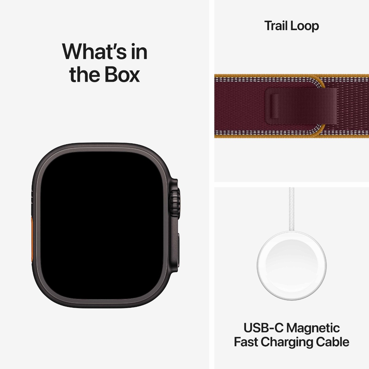 Apple Watch Ultra 4 GPS + Cellular 49mm Black Titanium Case with Burgundy Trail Loop Product Image 6