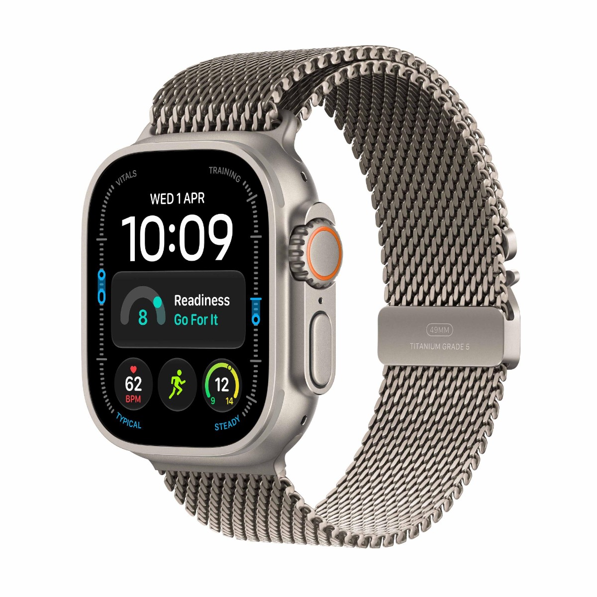 Apple Watch Ultra 4 GPS + Cellular 49mm Natural Titanium Case with Natural Titanium Milanese Loop Product Image 5