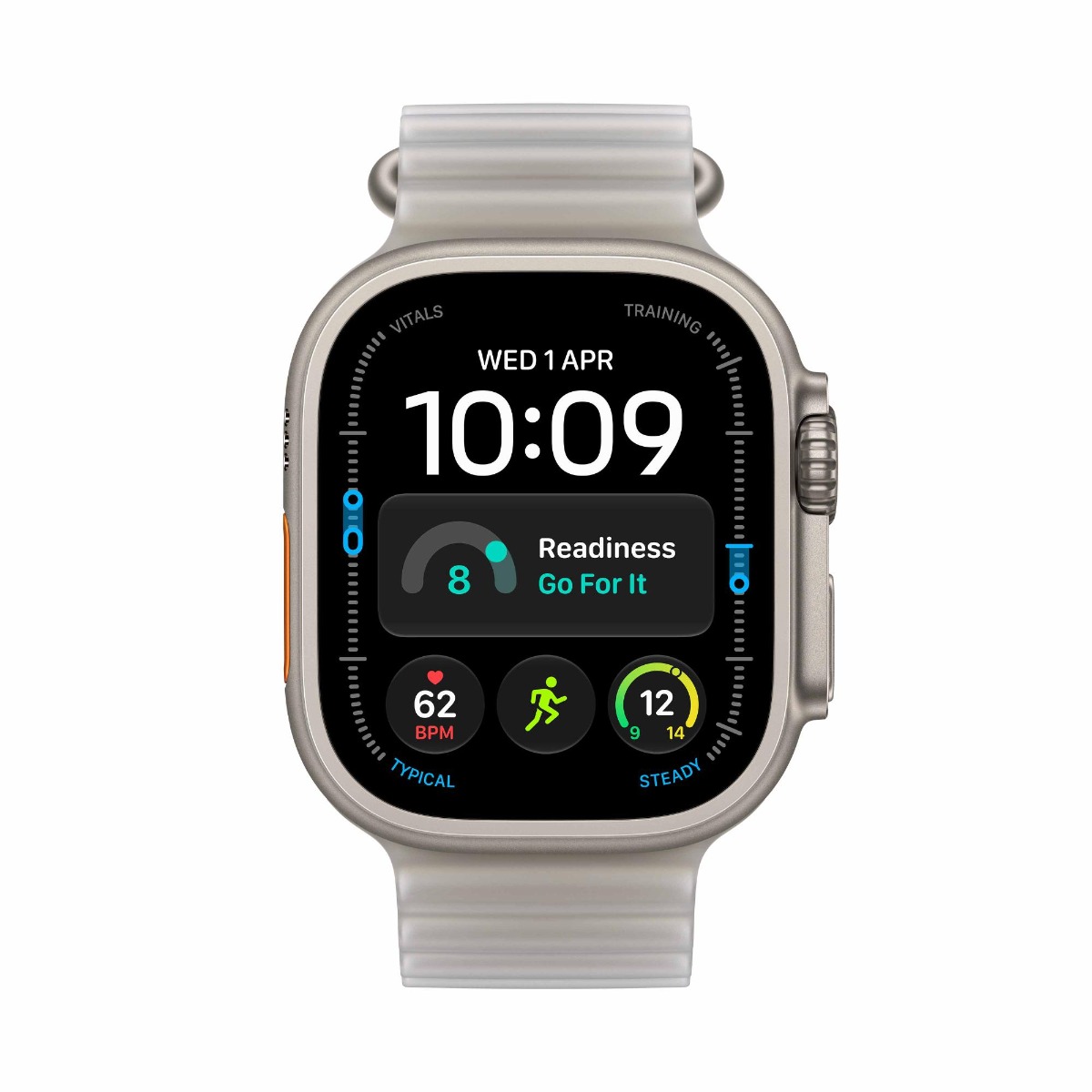 Apple Watch Ultra 4 GPS + Cellular 49mm Natural Titanium Case with Translucent Grey Ocean Band Product Image 5