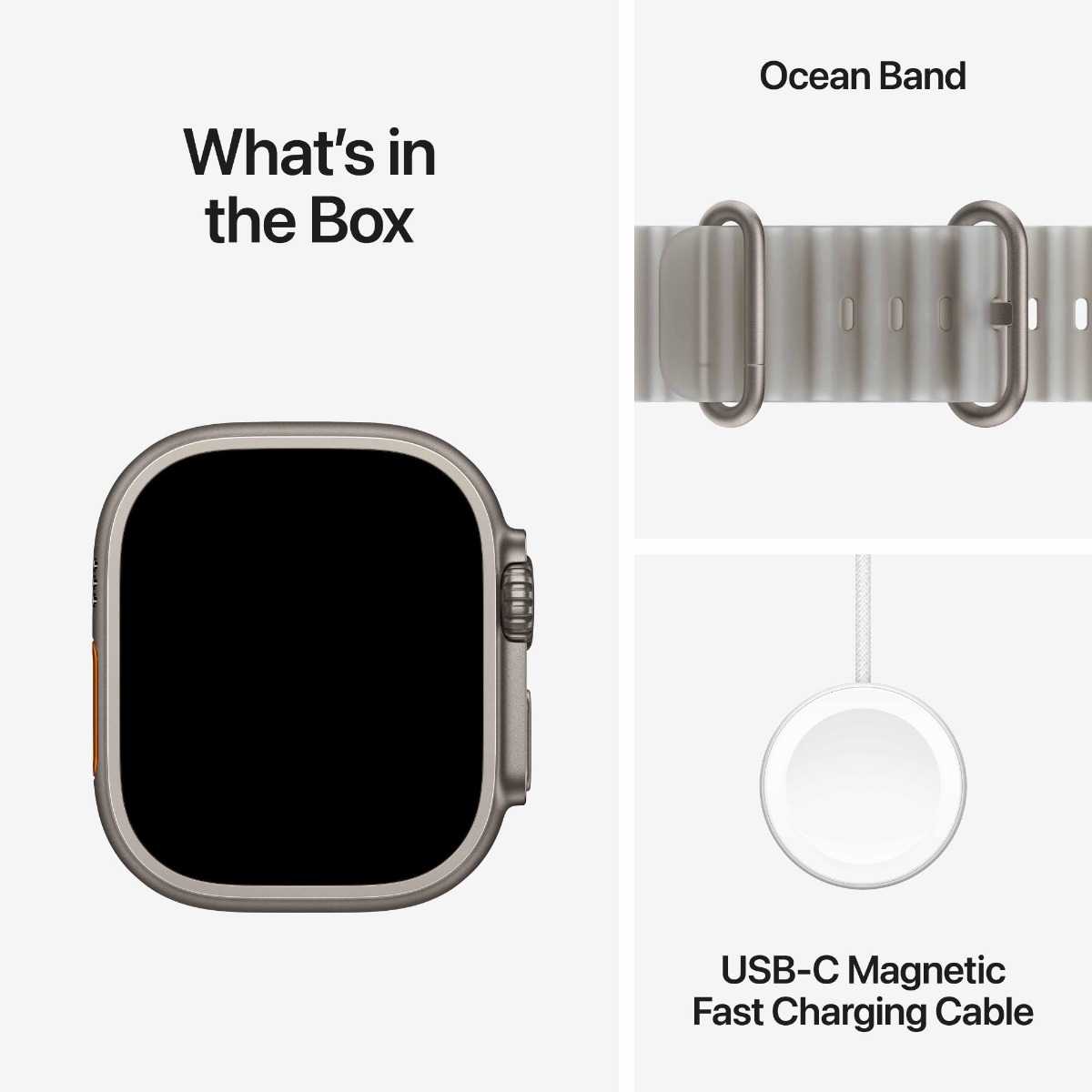 Apple Watch Ultra 4 GPS + Cellular 49mm Natural Titanium Case with Translucent Grey Ocean Band Product Image 6