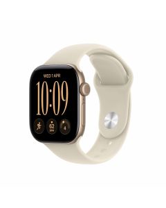 Apple Watch Series 12 GPS + Cellular 46mm Light Gold Aluminium Case with Sand Sport Band