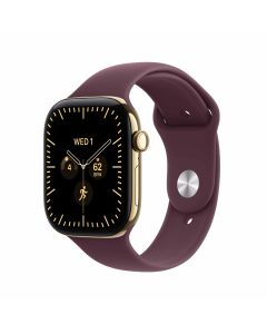 Apple Watch Series 12 GPS + Cellular 42mm Radiant Gold Titanium Case with Burgundy Sport Band